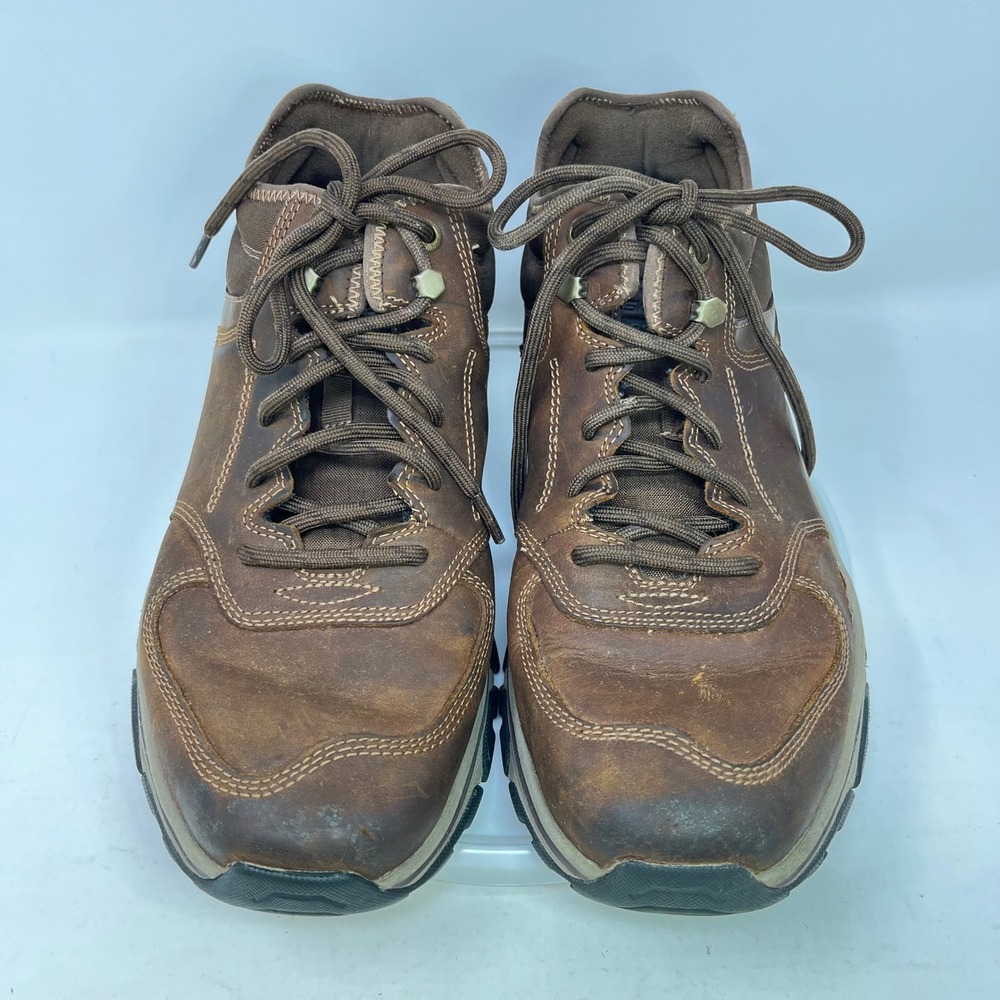 Skechers Relaxed Fit Mens Hiking Shoes Brown Leather Goga Mat Arch 204056 CDB 10